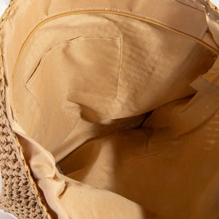 The Wanderlust Straw Beach Tote with Integrated Hat Carrier - Verte Boutique