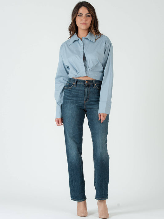 Poplin Twist Front Shirt