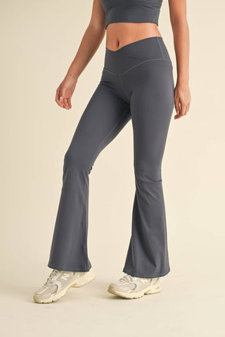 High Waist Crossover Flare Legging - Verte Boutique