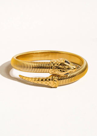 Gold Non - Tarnish Serpent Bangle - Verte Boutique