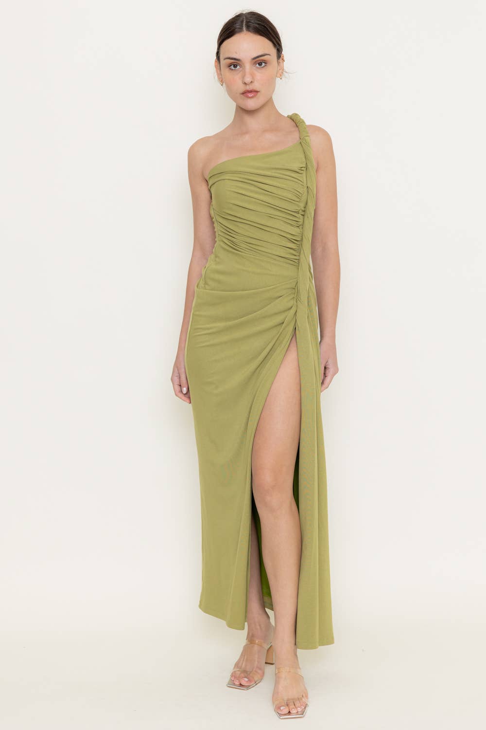 Draped One Shoulder Maxi Dress