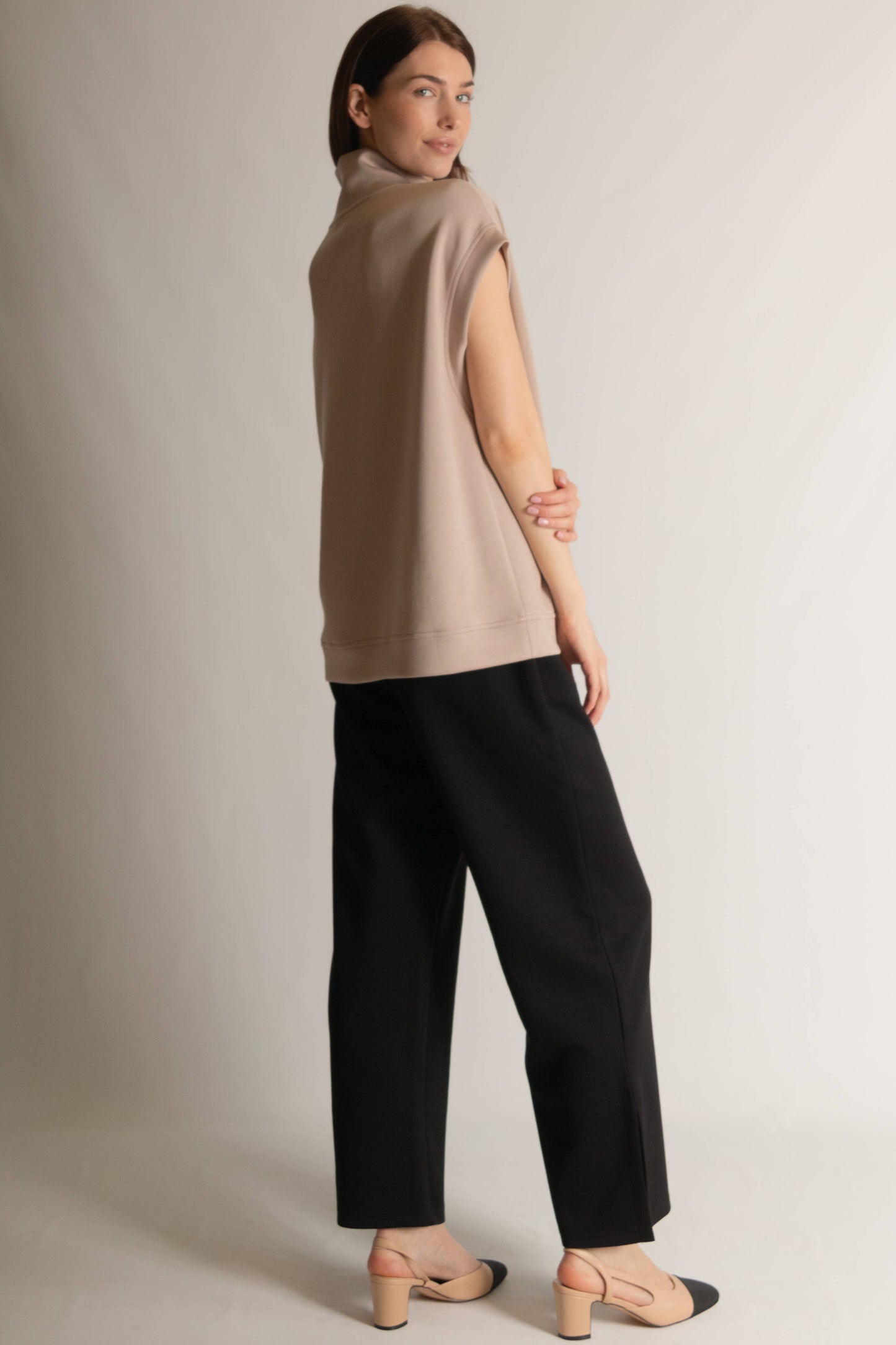 Butter Modal Mock Neck Capped Sleeve Top