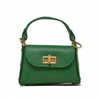Mini Italian Leather Crossbody Bag with Bamboo Clasp - Verte Boutique