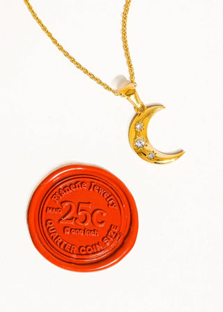 Half Moon CZ Necklace - Verte Boutique