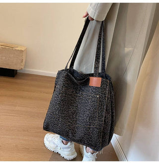 Leopard Print Oversized Tote Bag - Verte Boutique