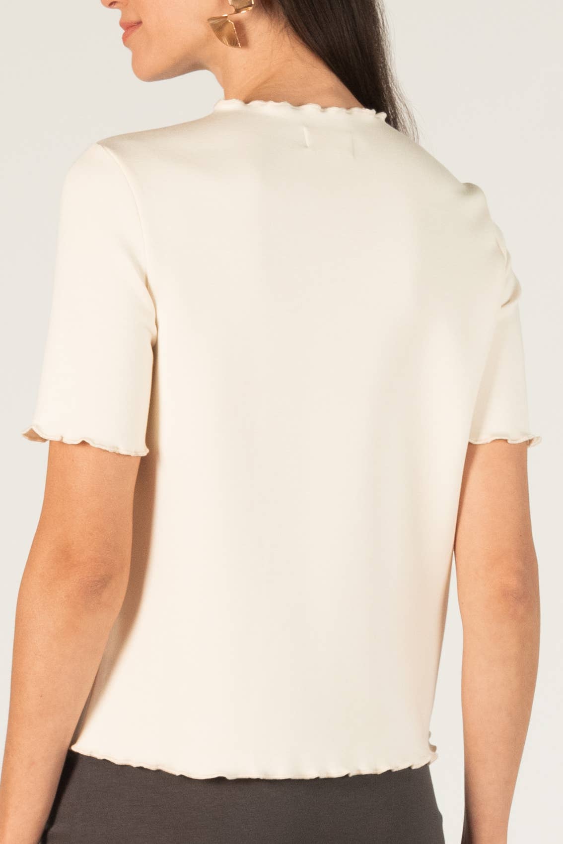 Butter Modal Merrow Edge Mock Neck Top