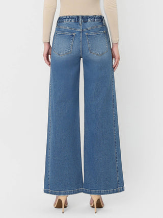 High Rise Tie Waist Wide Leg Jeans - Verte Boutique