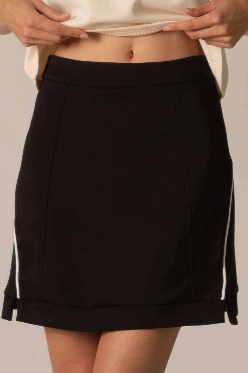 Butter Modal Piping Detailed Mini Skirt