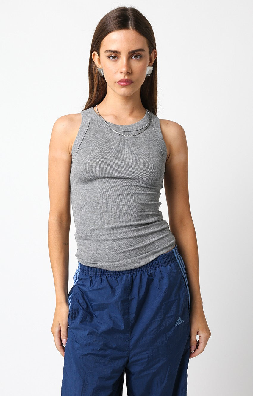 Ribbed Fitted Scoop Neck Tank