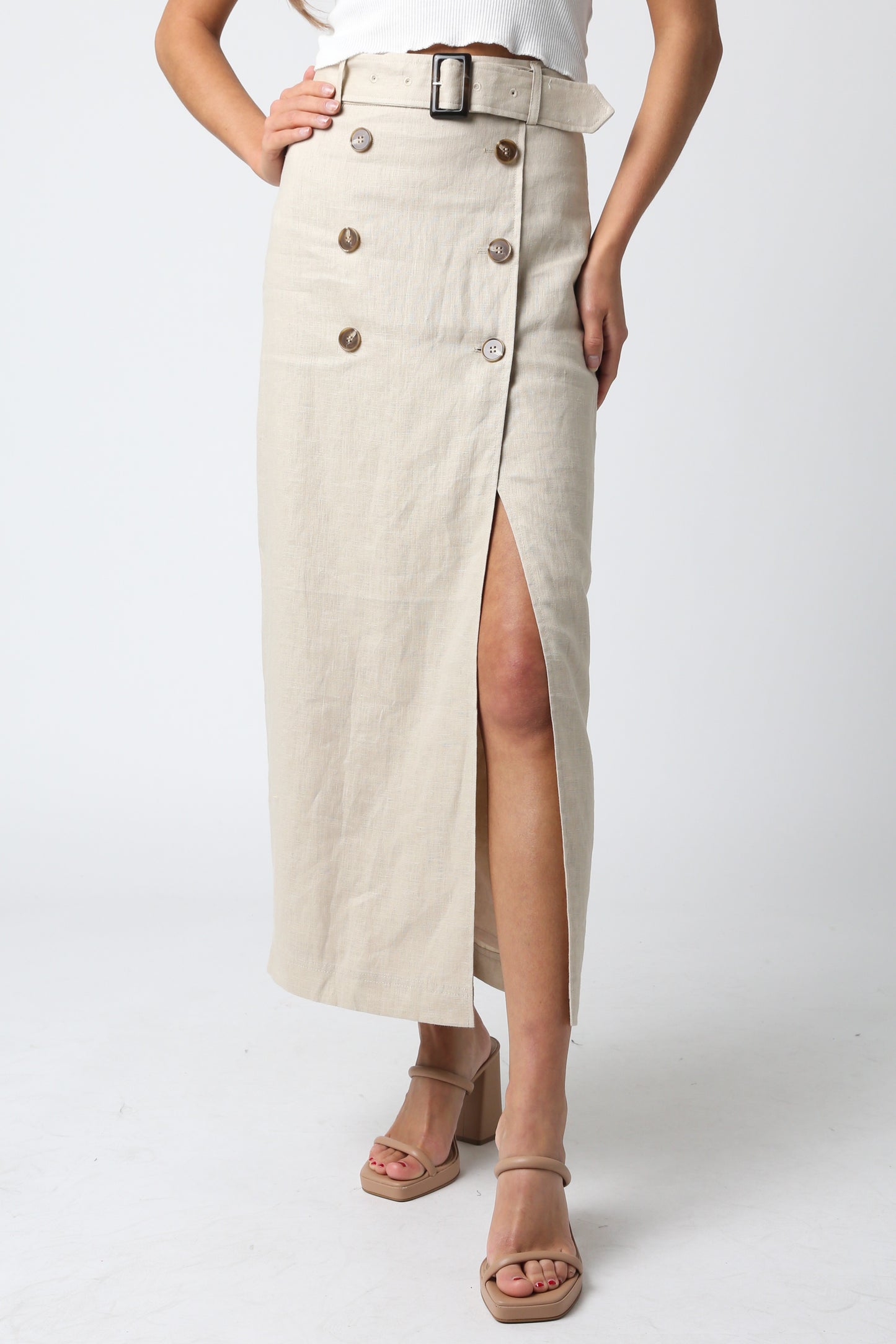 Button Front Skirt