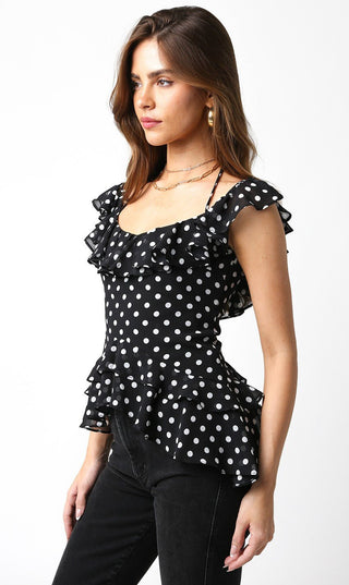 Flounce Tie Front Top - Verte Boutique