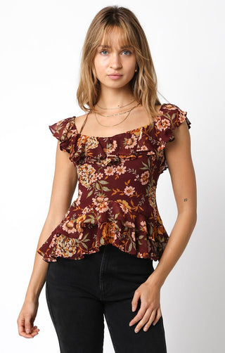 Flounce Tie Front Top - Verte Boutique