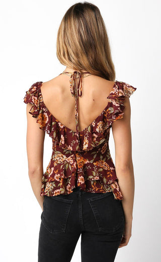 Flounce Tie Front Top - Verte Boutique