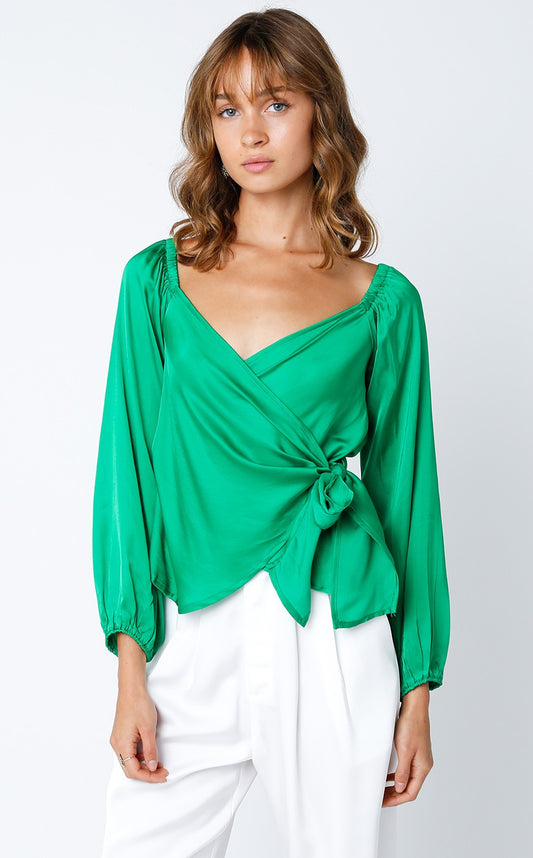 Satin Wrap Top