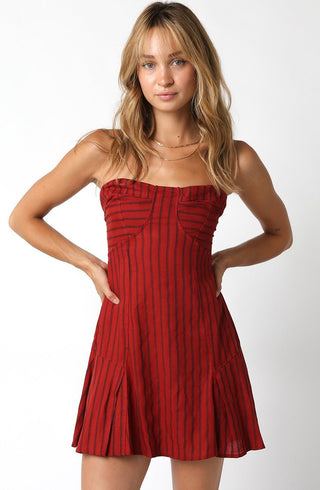Strapless Striped Dress - Verte Boutique