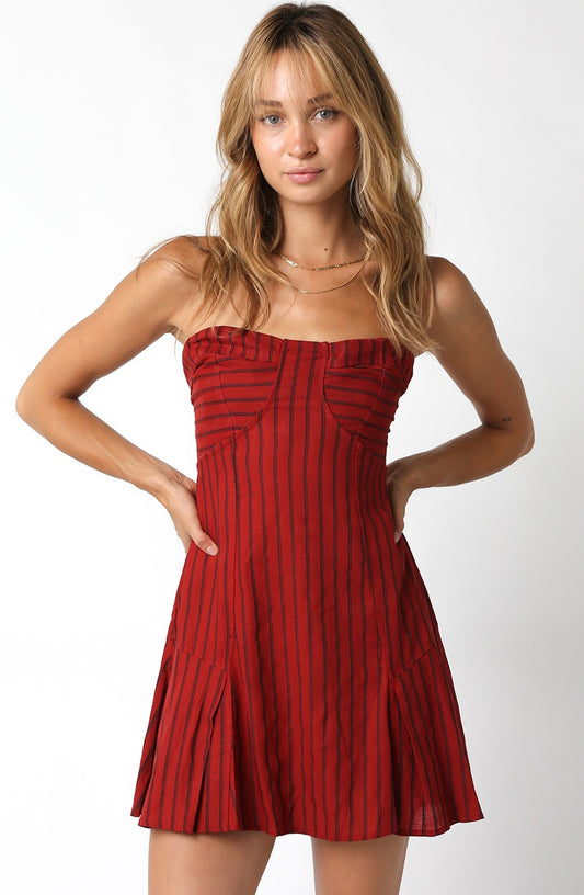 Strapless Striped Dress