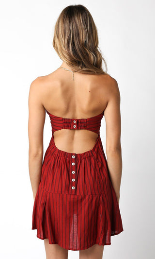 Strapless Striped Dress - Verte Boutique