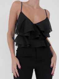 Lurex Ruffle Wrap Tank